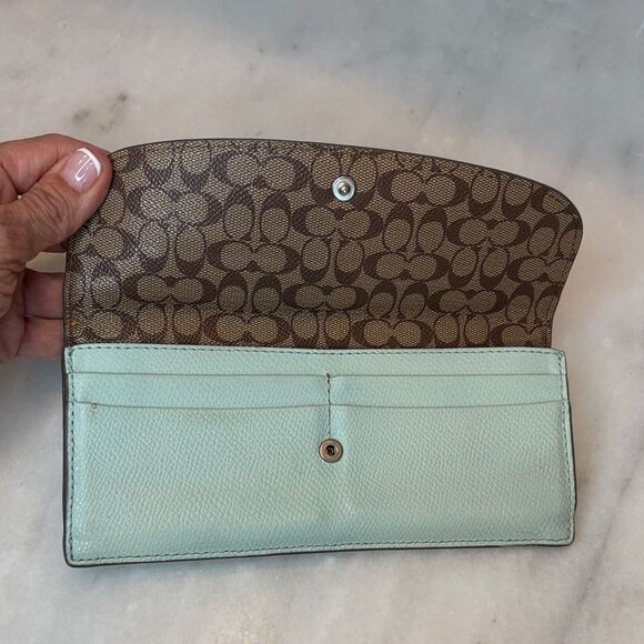 Coach Wallet Leather Cross Grain Slim Full Sized Multi compartment Wallet - Picture 12 of 16